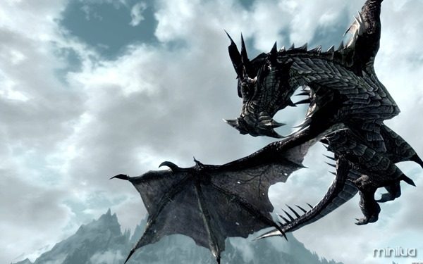 Skyrim Dragon Wallpaper - 1280x800